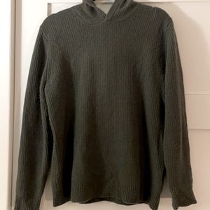 Nap Shaker Stitch Green Cashmere Hoodie in Size M